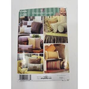 Simplicity Christopher Lowell decorative Bolsters-Pillows Sewing Pattern